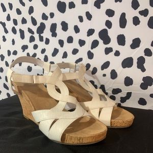 White Sandal Cork Wedges